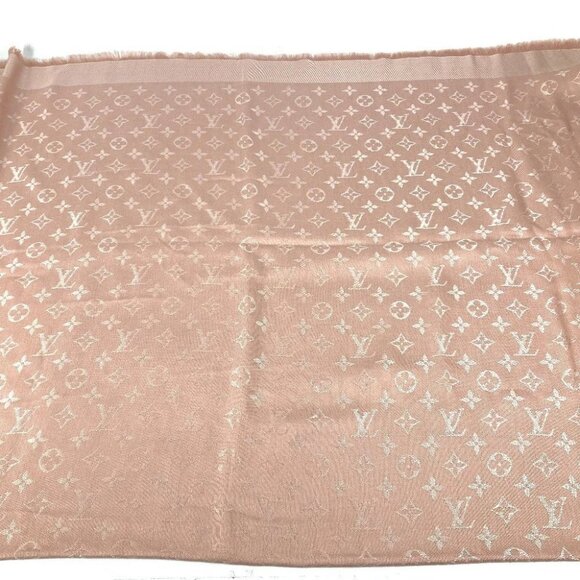 LOUIS VUITTON M74441 large fringe Shoal-Monogram Shawls Accessories Stole/Shawl - Picture 3 of 12